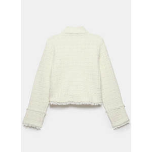 Mint Velvet Cream Cotton Blend Boucle Knit Jacket